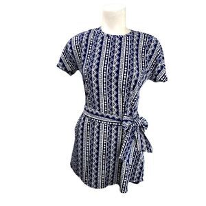 LuLaRoe Mitzi Shirt Top Blue White With Sash NEW‎